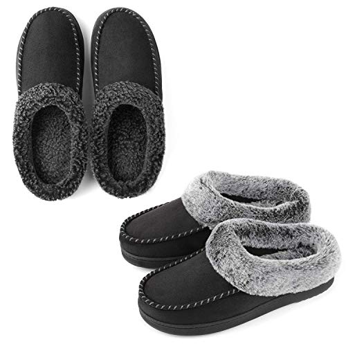 ULTRAIDEAS Couples Suede Moccasins with Memory Foam,application for Men 9-10/Women 7-8