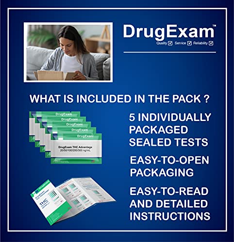 Drugexam 5 Pack - Drugexam Marijuana Test Dip Card. Cannabinoids Testing Test. Rapid Test Dip Cards.Individually Packed. Detailed Instructions Included. Easy To Use. thumb #2