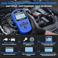 VDIAGTOOL VD10 OBD2 Diagnosegerät für EOBD Fahrzeuge, Diagnosegerät Auto Mit Live-Daten/I/M Bereitschaft, Universal OBD-Scanner Adapter, Auslesegerät Auto Diagnose für Alle OBD II Protokoll-kfzs – Ansicht 2