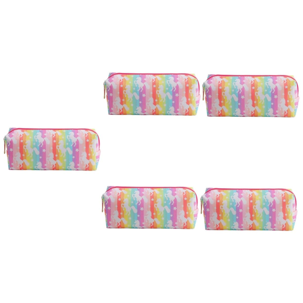 Ciieeo 5piezas Bolsa De Lápices Infantil Diseño De Unicornio Estuche De Cartón Grande y Práctico para Material Escolar y Cosméticos