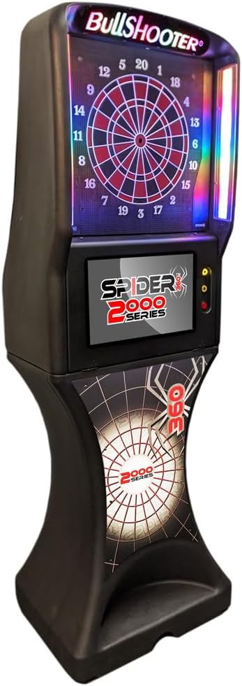 Spider 360 2000 Series, Electronic Dartboard, Home Commercial Grade Dart Board, Standing Electronic Soft tip Dartboard
