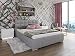 Produktbild lukmebel Stella Bett, Jasmine 81, doppelt, gepolstert, dekoratives Kopfteil, 140x200 95 cm, Bettzeugcontainer, Metallrahmen, Öko-Leder, Samt, Polyester, Jasmine 81