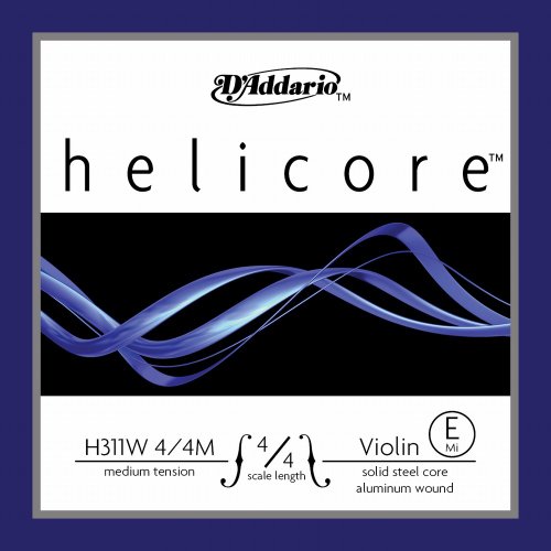 D�Addario Helicore Violin E String, Aluminum Wound,4/4 Scale,Medium Tension, Bulk 10 - Pack,H311W