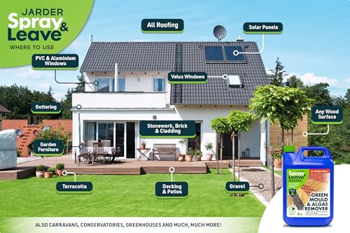 Jarder Spray & Leave 4 x 5 Litre Concentrate Cleaner - Patio Fencing Decking - Green Mould & Algae Killer (20L)