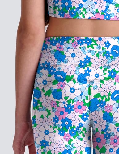 SKIDREAM Meninas Pacote Com 3 Leggings Femininas Com Bolsos, Calças Esportivas De Ioga Na Altura Do