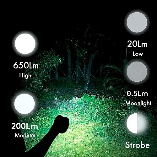 RovyVon A1 USB C Rechargeable EDC Flashlight 650 Lumens Super Bright Outdoor Mini Keychain Flashlights for Everyday Carry, Camping, Thanksgiving, Xmas Gift(Orange) - Image 4