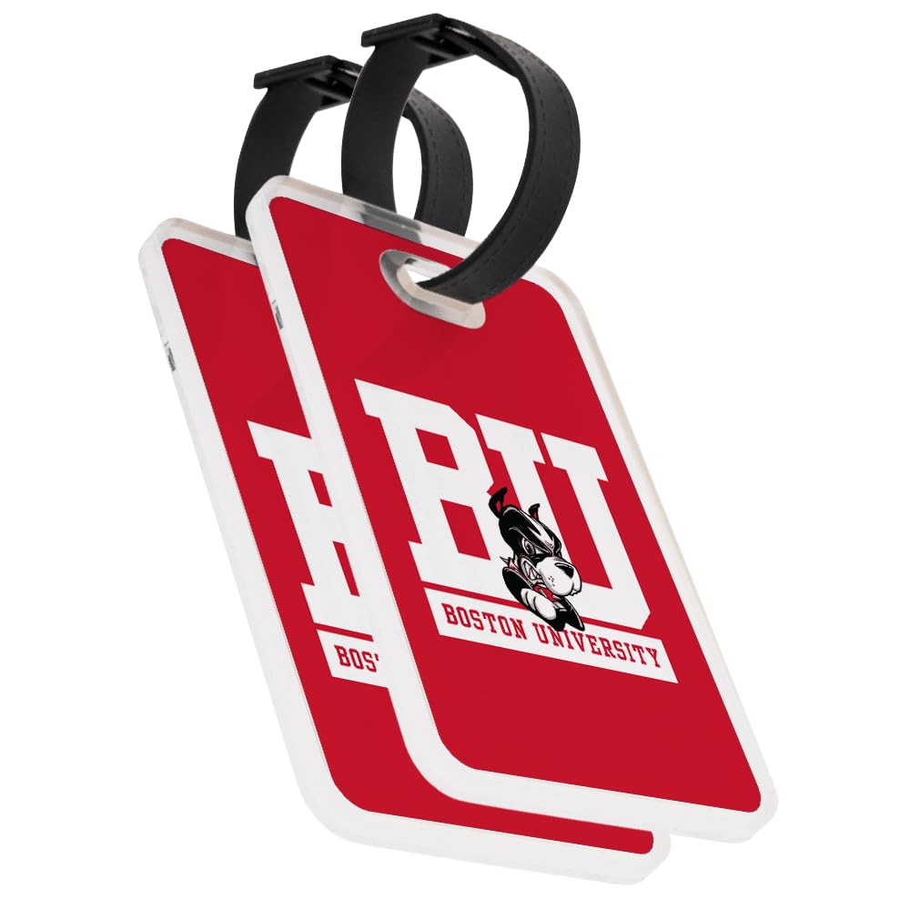 Desert Cactus Boston University Luggage Tag Official BU Terriers 2 Pack Travel ID Label for Suitcases Bags and