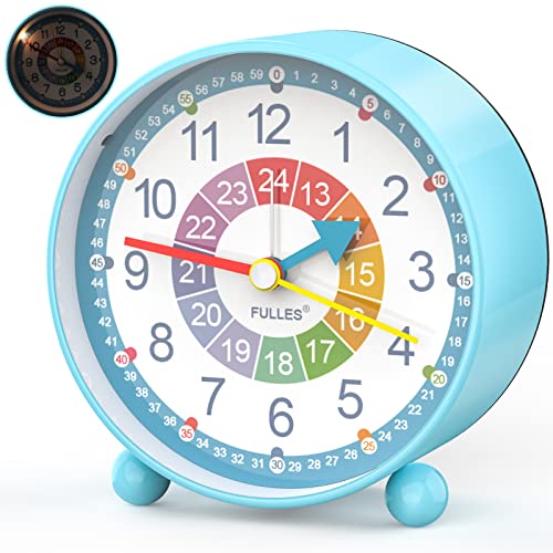 Réveil enfant garçon fille silencieux enfant réveil avec veilleuse portable pour enfant Snooze silencieux analogique réveil sans tic-tac pour chambre à coucher et voyage pause déjeuner Snooze Cover