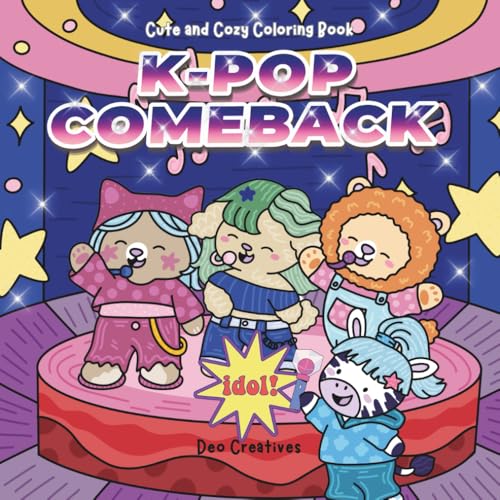 K-POP COMEBACK COLORING BOOK: Cute and Cozy Coloring Pages of Adorable Idol-Inspired Characters and Global Pop Music Vibes | Perfect For Kpop Fans, Teens, and Adults image 2