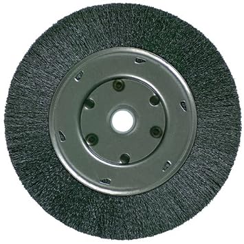 8" x .006" Fine Narrow Face Crimped Wire Wheel, 1 Piece, Carbon Steel Grit, Metal Material