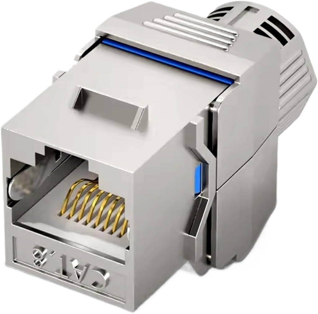 1 Pcs Cat6a Cat7 Cat8 Jack, RJ45 STP Zinc Alloy Module Shielded Adapter 40 Gigabit(CAT8 STP)