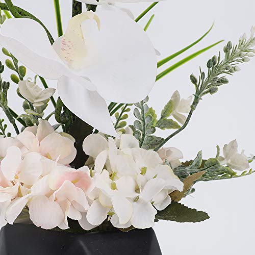 Lesing Artificial Ochid Flowers Fake Faux Orchid Arrangement With Vase Artificial Bonsai Potted Flowers Phalaenopsis Orchid In Vase For Home Decoration (Style 2,Black Vase) #TOP2