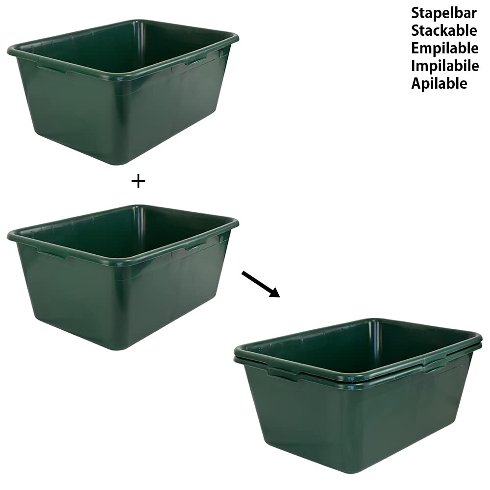 Petigi Bandeja para mortero (plástico, 65 L/90 L), color verde, apto para alimentos, multibandeja, cantidad: 2, litros: 90 L