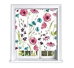 Lister Cartwright Watercolour Floral Printed Roller Blinds(90 cm Width x 155 cm Drop) Window Blackout Blinds Easy Fit Child Safety Included