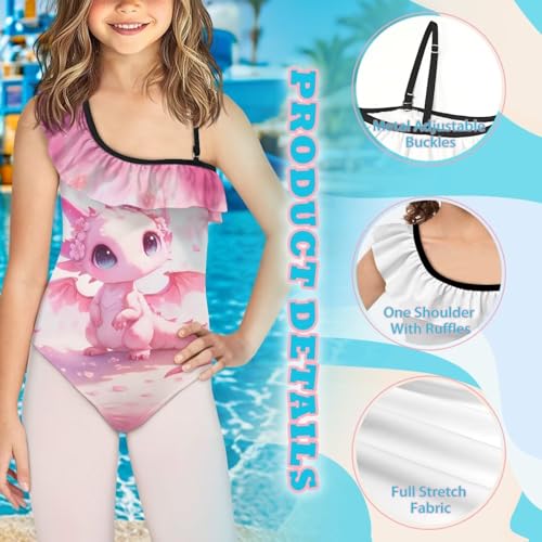 Girls Summer Swimsuit Off Shoulder Swimwear One-Piece Swim Suit Beachwear Pool Outfits Bathing Suit3