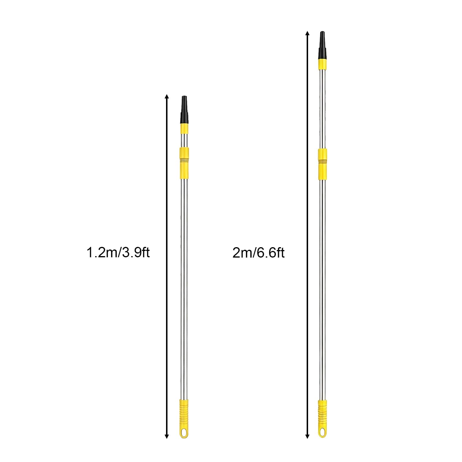 Barra Extensible Reforzada, Robusto Palo Telescópico Rodillo Pintura | Acero Inox Reforzado, Doble Bloqueo para Accesorios Limpieza & Rodillos Pintura(2m/6.6ft)