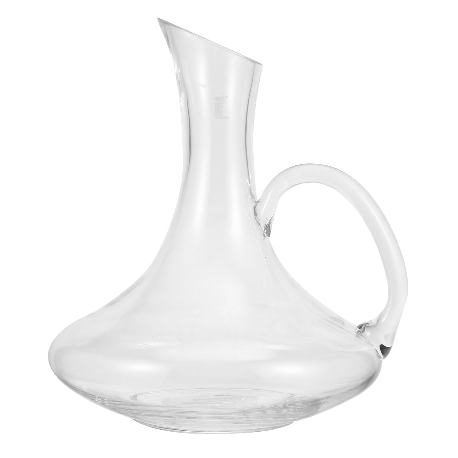 BESTOYARD Decantador de Vino Cristal de 1500 Ml con Asa y Material Sintético, Fácil de Limpiar, Adecuado para Servir y Airear Vino Tinto en Reuniones