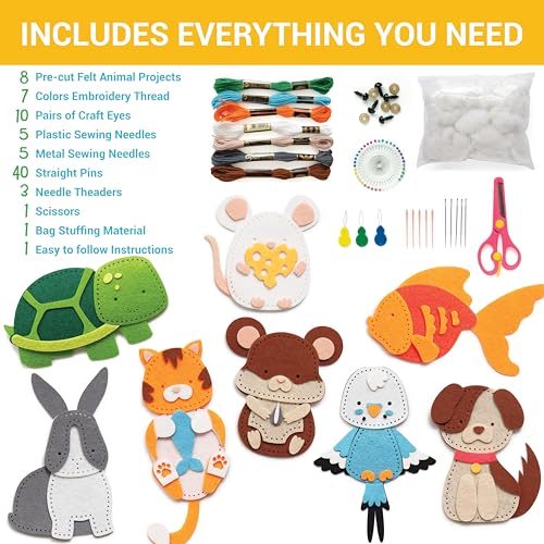 image for Craftorama Sewing Kit for Kids, Fun and Educational Pets Craft Set for
