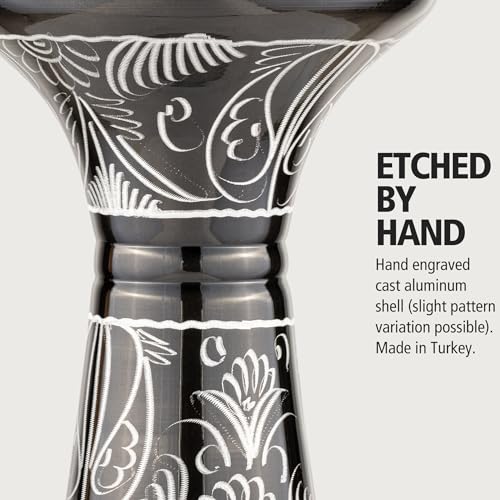 Meinl Percussion Darbuka Egyptian Goblet Drum, Hand Engraved — Made in Turkey — Synthetic Head, 2-Year Warranty (HE-124)