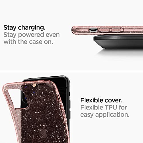 Image of Spigen Liquid Crystal Glitter Designed for Apple iPhone 11 Pro Max Case (2019) - Rose Quartz