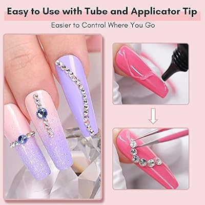 Makartt Nail Rhinestone Glue for Nails Bundle with Makartt UV Light for Gel Nails: Handheld Mini UV LED Nail Lamp Portable Lumiere Nail Dryer for Curing Gel Polish Nail Glue Rechargeable USB