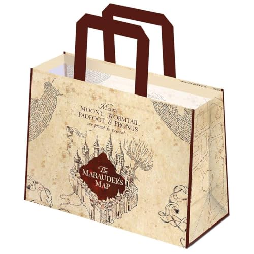 Harry Potter Marauders Map Tote (One Size) (Beige/Red)