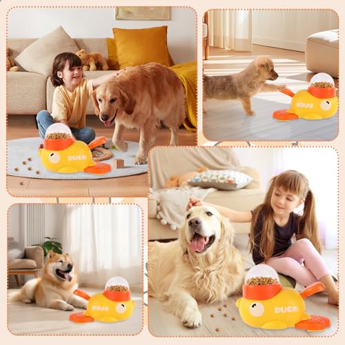 Shinybox Slow Feeder 2-in-1 Intelligenzspielzeug für Hunde - Reduziert Blähungen & Schlingen, Futter-Ente für Kleine & Mittlere Hunde
