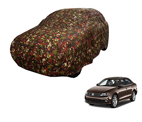 Image of Auto Hub Car Cover Compatible with Jetta with Weather Proof, Triple Stitched, Jetta Car Cover Jungle Look