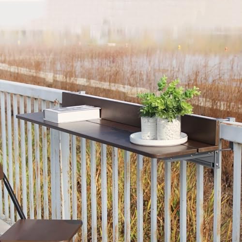 Składany stół barowy montowany na ścianie na zewnątrz – oszczędzający miejsce stół tarasowy na balkon i balustradę idealny do zabawy przy grillu i relaksu w ogrodzie