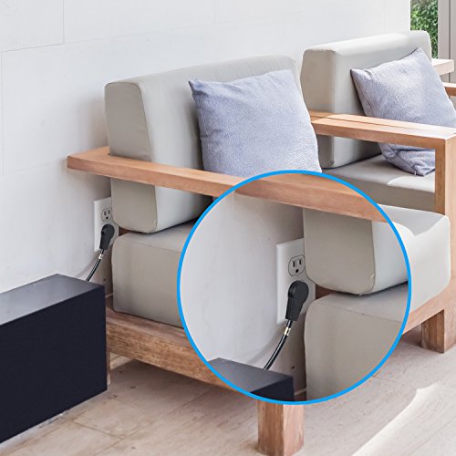 Maximm Monitor Computer Power Cord 15 Ft Flat Plug 360° Rotating Pc Cable 3 Prong For, Desktop, Printer, Scanner, 16 Awg Nema 5-15P To Iec13 - Ul Certified #TOP5