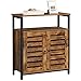VASAGLE LOWELL Standing Cabinet, Storage Cabinet, Accent Side Cabinet with Shelf, Cupboard with Louvered Doors, Multifunctional in Living Room, Bedroom, Hallway, Rustic Brown ULSC76BX