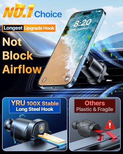 YRU [2026 Military-Grade for Magsafe Car Mount [90+LBS Strong Suction] - image 6