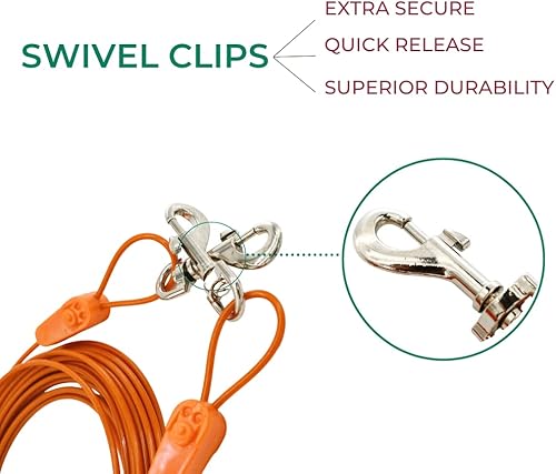 Miniatura 7 de IntelliLeash Cables de amarre de 40 pies para perros, fuertes, seguros y duraderos para perros pequeños de hasta 90 libras, cable galvanizado