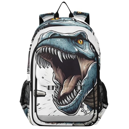 BOENLE Mochila de dinossauro rachada para meninos, crianças, escola primária, mochila para laptop, mochila de viagem