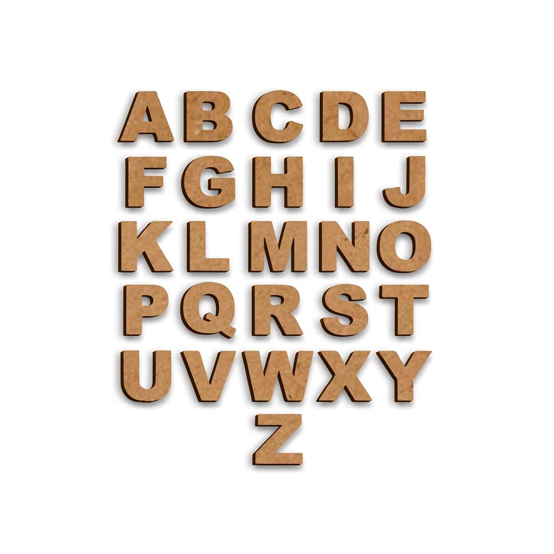 MDF Alphabets Set (4 Pcs Each) for Art and Craft Purpose, Wooden Letters Capital Alphabet Wood Cutout for Arts Crafts Decor Scrapbook Decoration-image-32