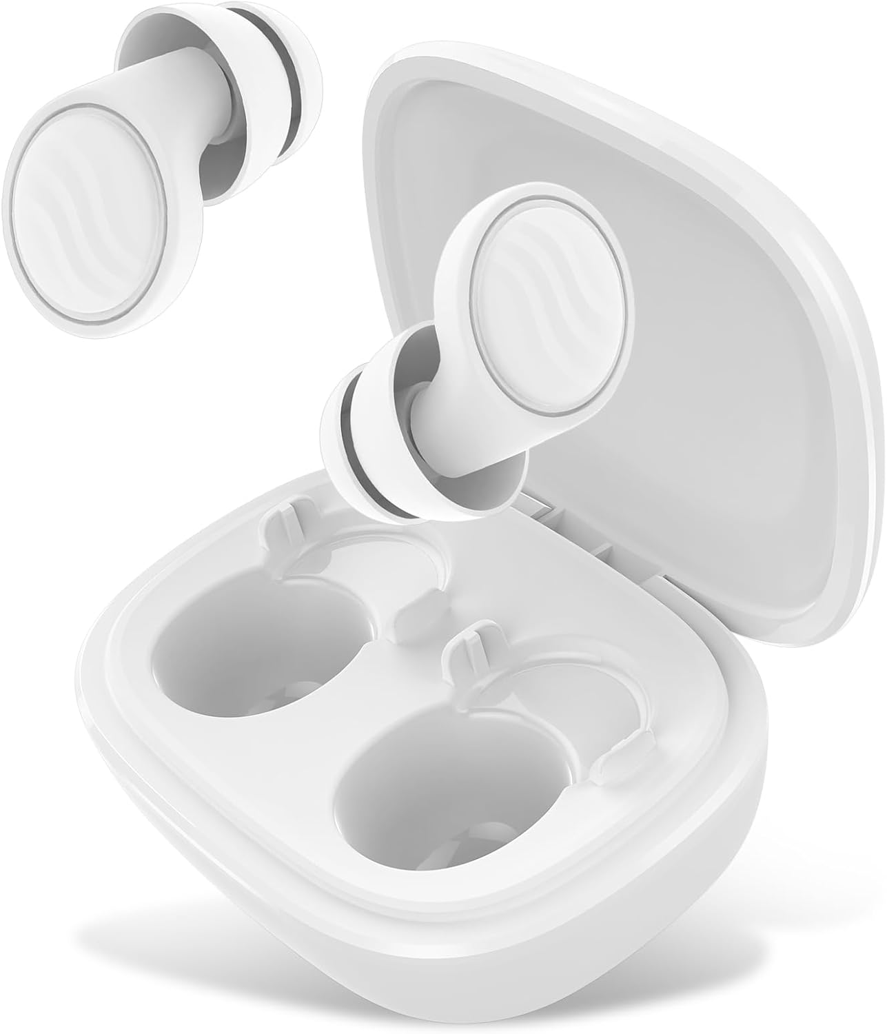 Ear Plugs for Sleeping Noise Cancelling – 35dB Reusable Ear Plugs with 7 Eartips and Carry Case – Flexible Hearing Protection – Replaceable Single/Double Eartips for Sleep, Focus, Travel, Work, White