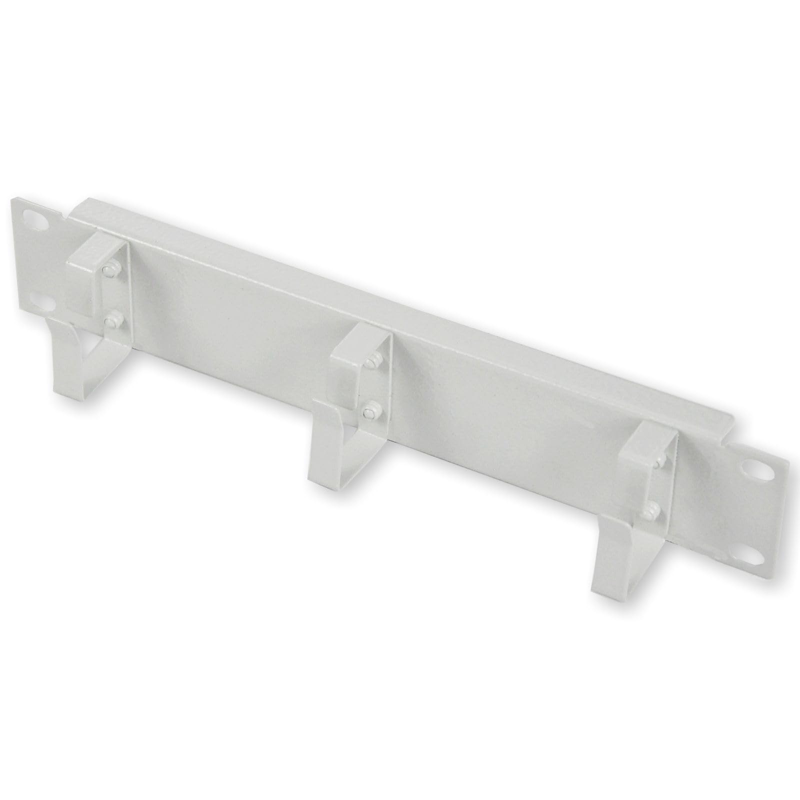 Koscom Connect Kabel-Rangierpanel für Netzwerkschrank I 1 HE Kabelführung für Serverschrank I Rangierfeld mit Führungsbügel 40 x 30 mm I Server Rack Kabelmanagement (Grau, 10 Zoll)