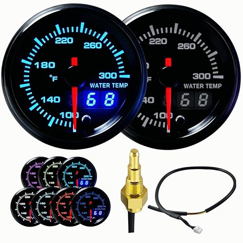 SPJIUQI 52mm Dual Water Coolant Temperature Gauge 100-280℉ 12V Car Truck