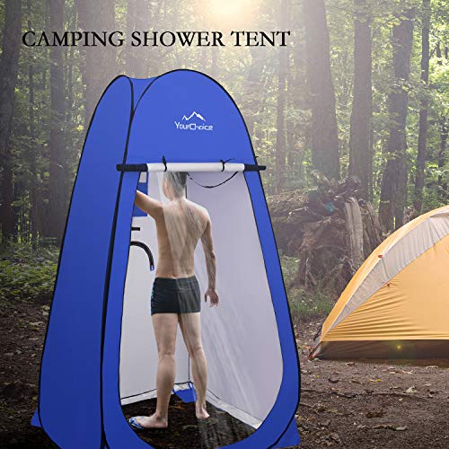 Image of Your Choice Pop Up Shower Tent 47.2 inch Wx74.8 /82.7 inch H Privacy Changing Tent | Waterproof Silver Coating Portable Shelter with Carry Bag for Camping, Beach, RV, Hiking, Fishing