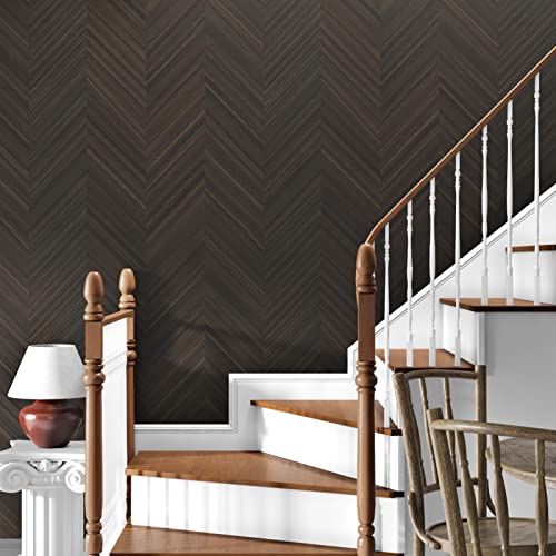 Papier peint autocollant chevrons marron 61x300 cm Wallercity - 6