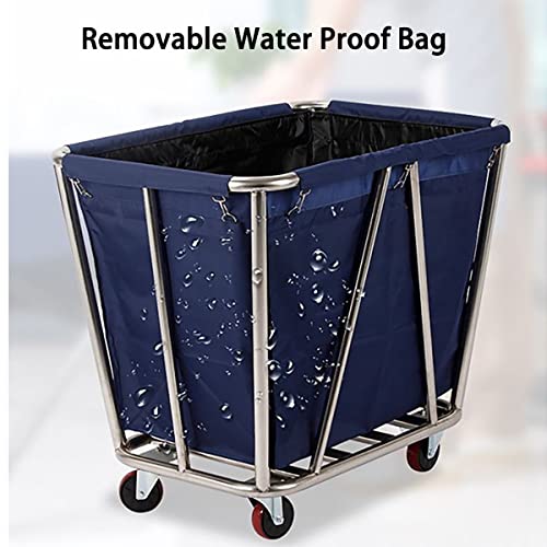 Cxwawsz 10 Bushel Laundry Cart With Wheels Heavy Duty Home Laundry Cart Large Commercial Industrial Laundry Baskets With Steel Frame And Waterproof Oxford Cloth, 300 Lbs Weight Capacity #TOP7