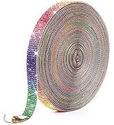 Self Adhesive Crystal Rhinestone Ribbon Rhinestone Strips, 9 Yards DIY Diamond Bling Ribbon Stick...