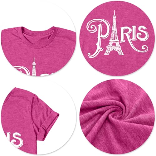 Image of Paris France Shirt Women Eiffel Tower T Shirt Travel in France Tshirts Vacation Tees Paris Tops