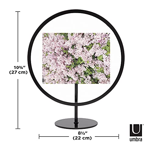 Image of Umbra, Black Infinity Picture Frame, Unique Circular Display for Desk or Wall, Floats 4x6 Photo, 4 x 6