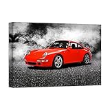 porsche 993 turbo s prezzo Made in Italy DìMò ART Quadro Stampa su Tela con Telaio in Legno Rogan, Mark Porsche 911 Turbo 993 1997 Misura 40x30 CM