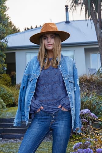 Image of OFEEFAN Blouses for Women Dressy Casual Spring Tops 2026 Summer Outfits Flower Lace Crochet Long Sleeve Shirts