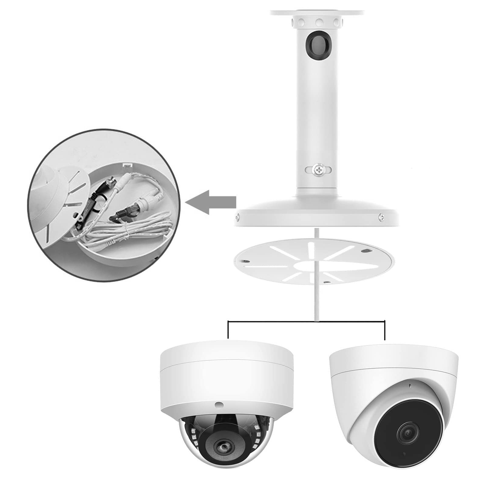 Wspornik ścienny do kamery bezpieczeństwa typu I, uniwersalny uchwyt do montażu na ścianie kamery kopułkowej/kamera IP do kamery bezpieczeństwa CCTV (długość 200 mm i mocowanie)