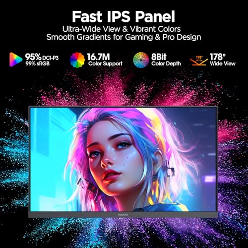 Image of KOORUI G2511E 24.5 Inch Gaming Monitor, 320Hz 1ms Fast IPS PC Monitor, FHD 1080P, HDR 400, 95% DCI-P3 Color Gamut, Adaptive Sync Compatible, Ergonomic Stand, HDMI 2.0 & DP 1.4, Black