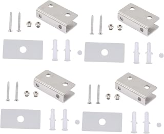 Angoily 4 Sets Clips Stainless Glass Clips Glass Shelf Brackets Shower Glass Clamps Cabinet Glass Clips for Home Glass Cabinet Shelf