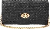 U+U Crossbody Bags for Women, PU Leather Small Shoulder Handbags Wallet Purse with Removebale Chain and Credit Card Slots (Black)